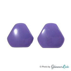 Vintage Hong Kong Purple Plastic Triangular  Geometric Pierced Earrings